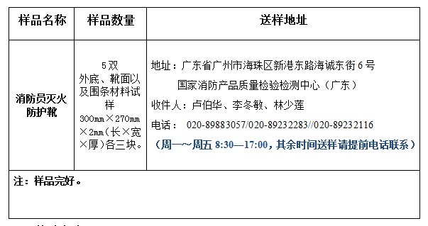 消防員滅火防護(hù)靴產(chǎn)品認(rèn)證型式試驗(yàn)業(yè)務(wù)辦理指南（廣東所）